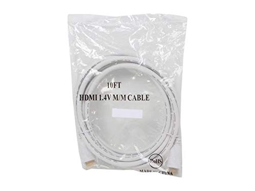 Nippon Labs NMHD-10MM-WT 10-Feet High Speed HDMI with Ethernet cl2 Rating, White Cable M/M 28 AWG Gold Plated