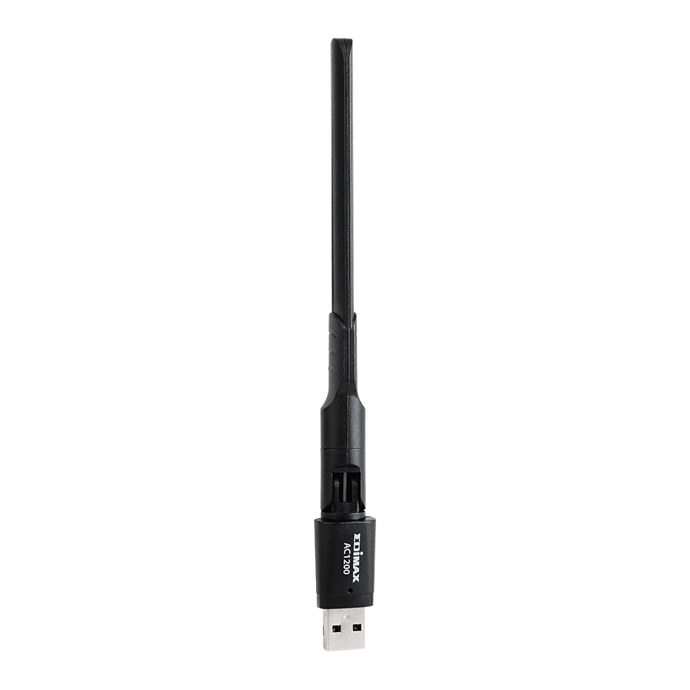 Edimax Wi-Fi 5, 802.11ac AC1200 Dual-Band Adapter for PC w/MU-MIMO, 867Mbps (5GHz) + 300Mbps (2.4GHz) Wireless USB 3.0 Adapter Dongle w/Adjustable