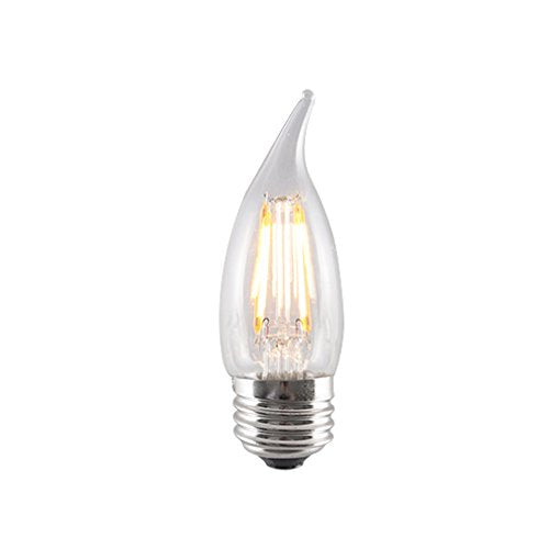 Bulbrite 776560 LED4CA10/27K/FIL 4W LED CA10 Flame-Tip Chandelier Bulb, Warm White