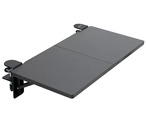 VIVO Clamp-on 24 x 12 inch (14 Including Clamps) Desk Extender, Wrist Support, Foldable Keyboard Tray, Table Mount for Sit Stand Desks, Black
