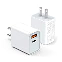 [2 Pack] LCGENS USB C Wall Charger Block 20W, Dual Port PD Power Delivery Fast Type C Charging Block Plug Compatible with iPhone 11/12/13/14/15/16/17