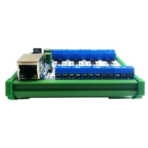 eletechsup DC 12-24V 8CH Ethernet Network RS485 Hub Converter for UDP TCP Modbus TCP RTU MQTT HTTP PLC, Configuration Software (with Rail Box)