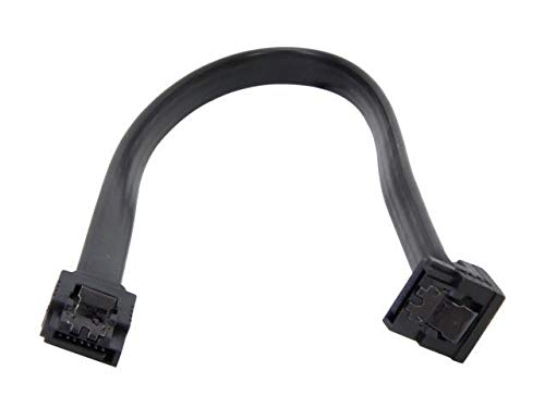 Nippon Labs SATA3L0.8FT-90/180BK 10-Inch Sata Cable with Locking Latch, Black