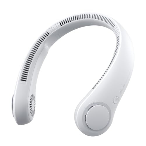 JISULIFE Portable Neck Fan, Hands-Free Bladeless, 5 Speeds, 4000 mAh
