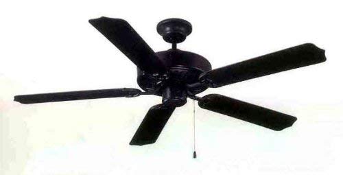 Litex WOD52MBK5P Cove Harbor - All Weather Rust Proof 52-Inch Ceiling Fan with Five Matte Black ABS Fan Blades