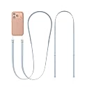 AriaKG Universal Crossbody Strap for iPhone, Premium Nylon Lanyard with Metal Clips, Adjustable Magnetic Quick-Release Design (Blue)