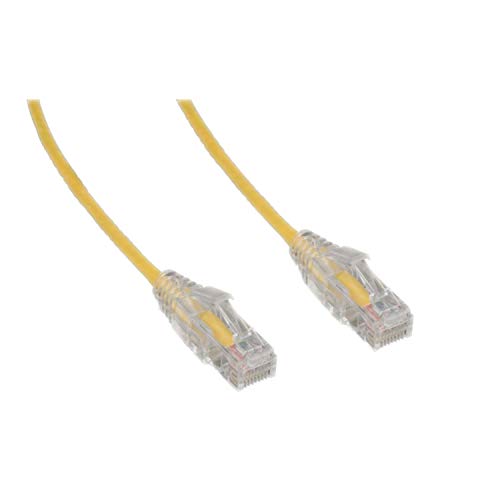 CableWholesale Cat6a Slim Ethernet Cable, 28AWG, 10 Gigabit, 15 ft, Yellow