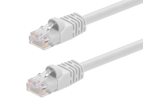 Monoprice Cat6 Ethernet Patch Cable - Snagless RJ45, Fullboot, 24AWG Stranded Pure Bare Copper Wire, 550Mhz, UTP, 100 Feet, White