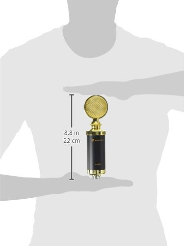 Rockville RCM02 Pro Studio Condenser Microphone, Cardioid Pattern, All-Aluminum Chassis with Steel Basket, Dual Connectivity XLR and 3.5mm, Shock