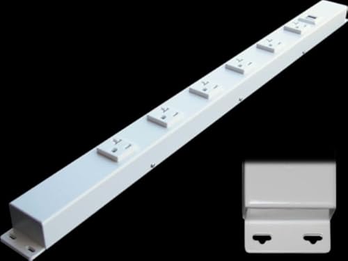 24” Hardwired Power Strip (NO Power Cord), 6 (NEMA 5-20R) Vertical Outlets (NOT Tamper Resistant), with Ears (with mounting tabs on Both Ends), 20