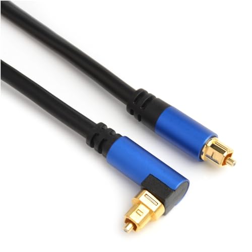90 Degree 360 Degree Free-Rotating Plug Toslink Cable Digital Fiber Optic Audio Cable for TV, Home Theater, Projector, Stereo System, Active Speaker