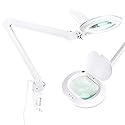 Brightech LightView Pro XL Magnifying Desk Lamp with Clamp, Adjustable Magnifying Glass with LED Light for Crafts, Reading, Close Work, Dimmable Light