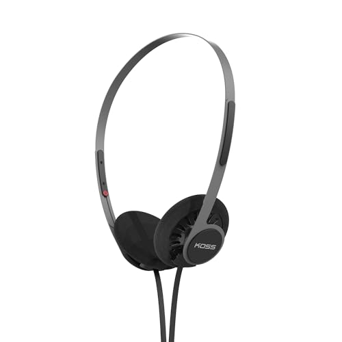 Koss KPH40 Utility On-Ear Headphones, Detachable Interchangeable Cord System, Retro Style, Ultra Lightweight Design (Stealth Black)