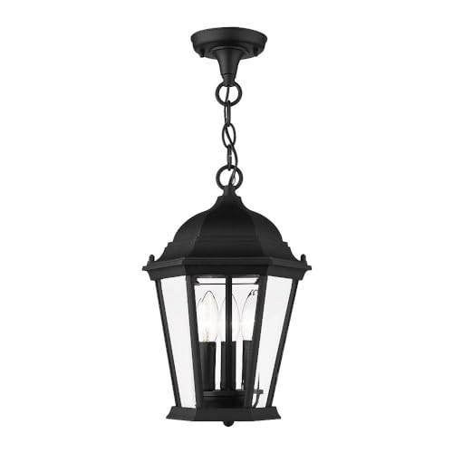 Livex Lighting 7564-14 Hamilton 3 Light Outdoor Chain Hang, Black,Black Lighting, 0.1 x 0.1 x 14