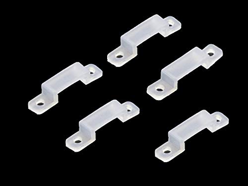 MSDUSA 100 Pack LED Strip Light Mounting Brackets LED Strip Light Holder with 200 Screws Included (Ideal for 10mm/0.41in Wide IP67/68 Waterproof Strip