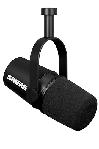 Shure MV7X XLR Dynamic Microphone - Voice-Isolating Cardioid Mic for Podcasting, Vocal Recording & Broadcasting, All-Metal, Black