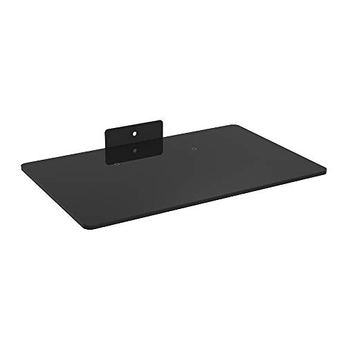 Mount World 1443 Compact Glass Component Single Shelf for DVD Player, Blu-ray Player, Cable Box, Satellite, Wii and Video Accessories (13.8 x 8.7 x
