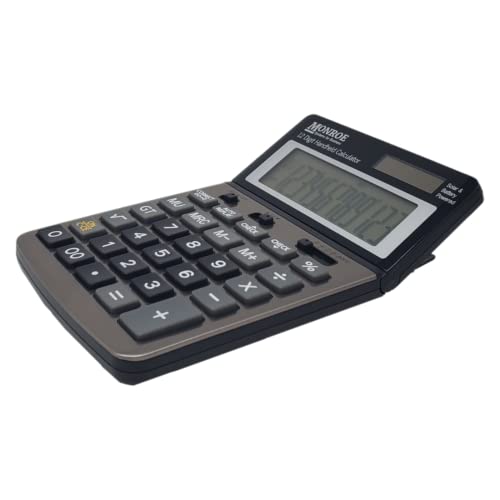 Monroe Handheld 12-Digit Calculator with Check and Correct Functionality