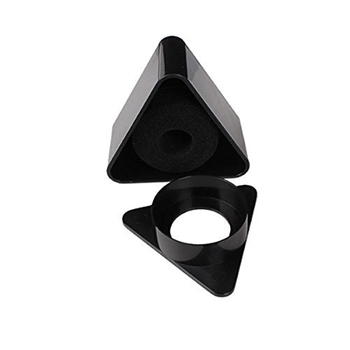 TINKSKY Microphone Flag Station Triangular Abs Interview Mic Holder for Podcast Broadcasting and Live Recording 3.7X3.7X2 Inches Black