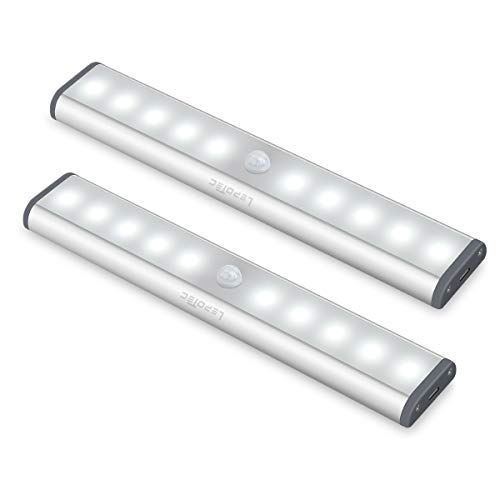Wireless Motion Sensor Cabinet Lights 10-LED USB Rechargeable Closet Lights LED Under Cabinet Lighting