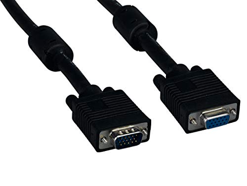 Cable Leader SVGA HD15 M/F Monitor Extension Cable with Ferrites (100 Foot (1 Pack))