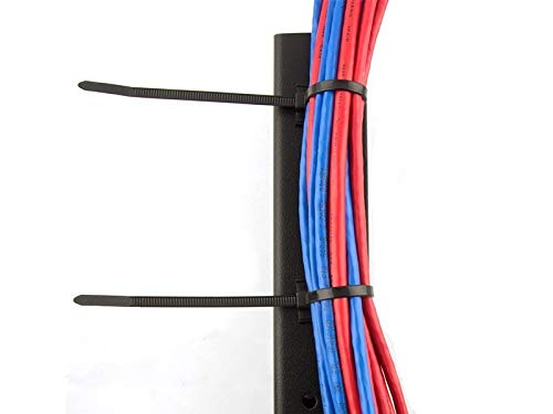 Secure 6 Inch UV Black Winged Push Mount Cable Ties for Cable Management & Organization - Durable, Easy Install for Home & Office - 100 Pack