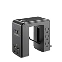 APC Desk Mount Power Station PE6U4, U-Shaped Surge Protector with USB Ports (4), Desk Clamp, 6 Outlet, 1080 Joules Black