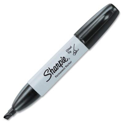 Sharpie Permanent Markers, Chisel Tip, Black, 12 Count - Home, School, Office Supplies