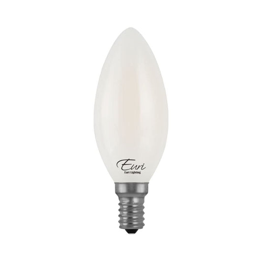 Euri Lighting VB10-3020ef-4, Dimmable LED B10 Filament, 4.5W (40W Equiv) 450lm, 80 CRI, Warm White (2700K),E12, 120V Wet Rated UL Energy Star 3YR 15K