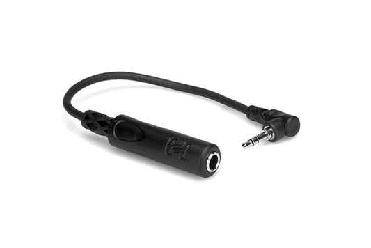 Hosa MHE-100.5 Headphone Adaptor, 1/4 Inch TRS to Right-angle 3.5 mm, 6 Inches