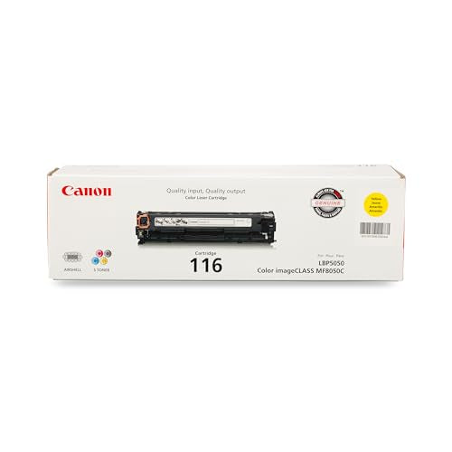 Canon Genuine 116 Yellow Toner Cartridge Compatible with MF8050Cn, MF8080Cw