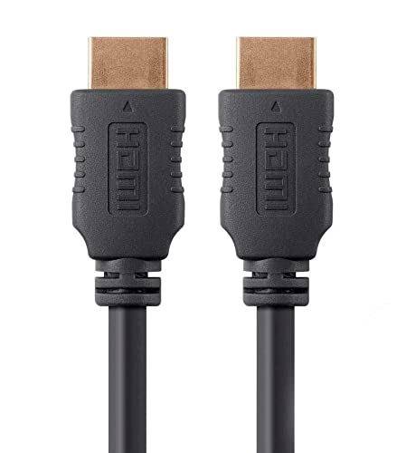 Monoprice 4K High Speed HDMI Cable - HDMI 2.0, 4K@60Hz, HDR, HDR10, Dolby Vision, 18Gbps, YUV 4:4:4, 28AWG, with Ferrite Cores, 15 Feet, Black - 3 Pack