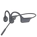 Bone Conduction Headphones with Mic-Callink, Trucker Bluetooth 5.4 Headset with AI Noise-Canceling Boom Microphone/Mute Function/Dual Connect, Open…