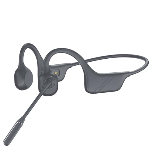 Bone Conduction Headphones with Mic-Callink, Trucker Bluetooth 5.4 Headset with AI Noise-Canceling Boom Microphone/Mute Function/Dual Connect, Open…