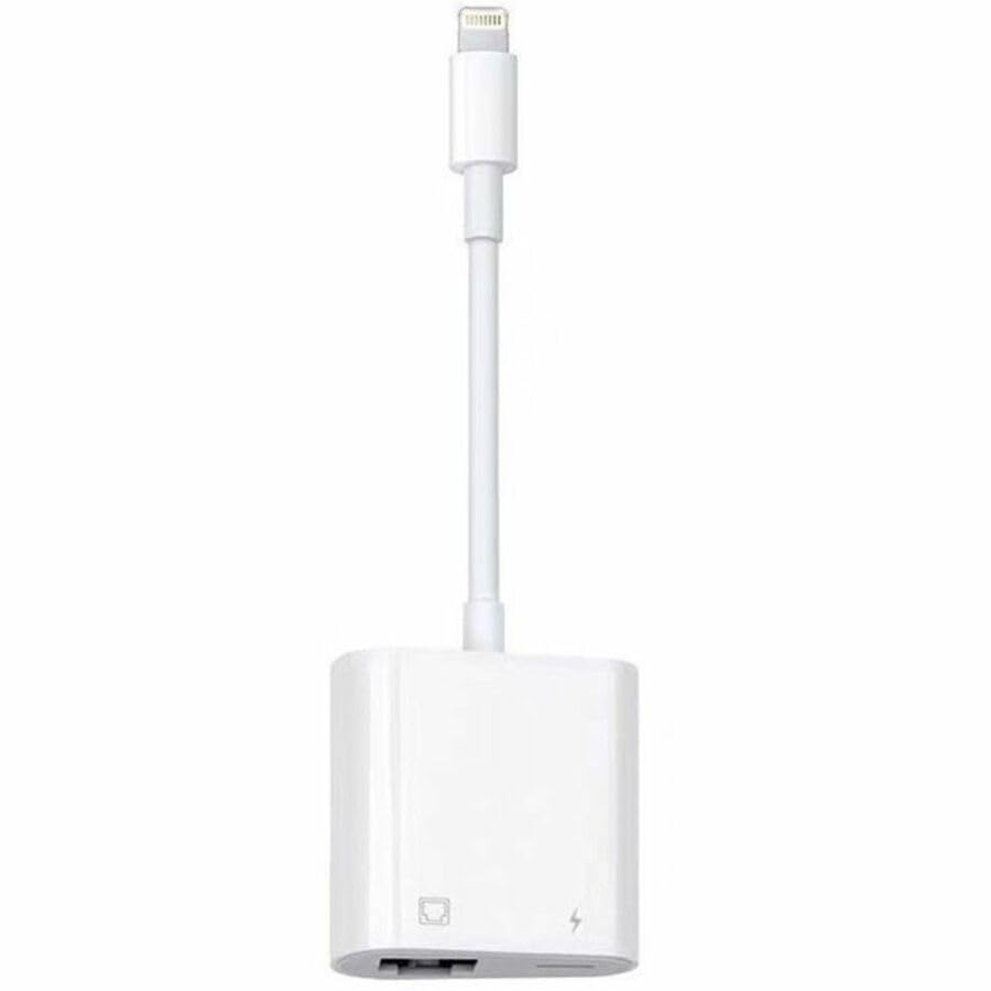 4XEM 2-in-1 8-pin Lightning to RJ-45 Ethernet and USB-C Adapter - MFi Certified