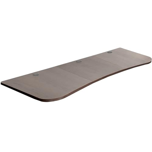VIVO 63 x 32 inch Universal Table Top for Standard and Sit to Stand Height Adjustable Home and Office Desk Frames, 3 Section Desktop, Dark Walnut