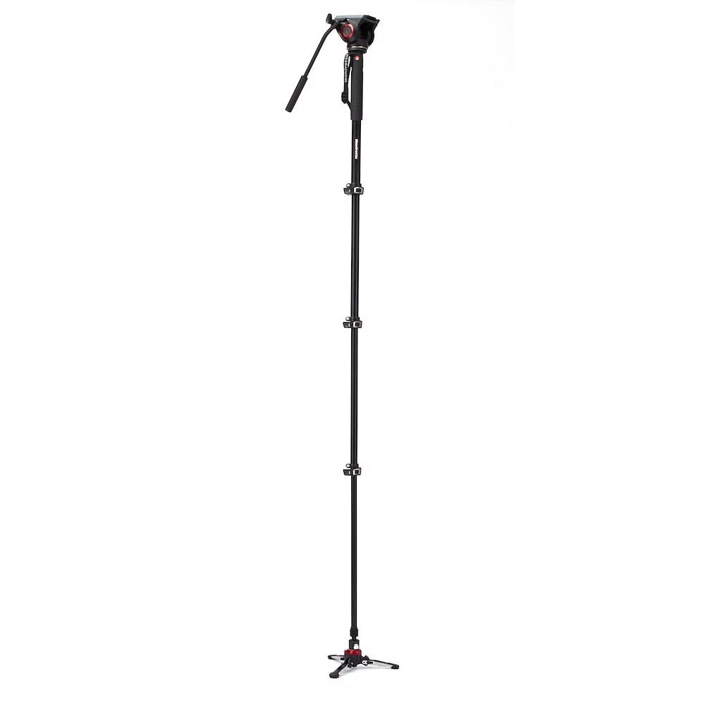 Manfrotto Video Monopod XPRO+, Camera and Video Support Rod with Video Head, 4-Section in Aluminum with Fluid Base, Photography Accessories