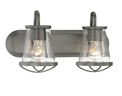Georgina 2-Light Weathered Iron Vanity Light