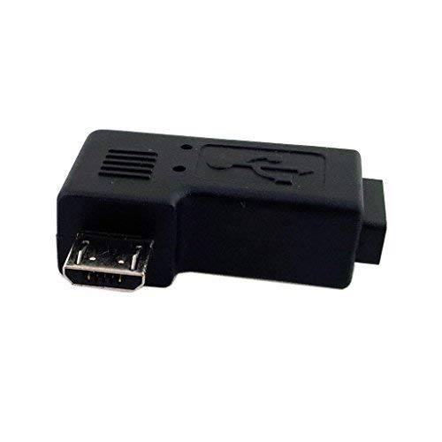 chenyang 2pcs/lot 90 Degree Left Angled Micro USB 2.0 5Pin Male to Female M to F Extension Adapter