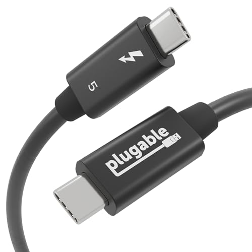 Plugable Thunderbolt 5 Cable with 80Gbps & 240W Charging, Driverless