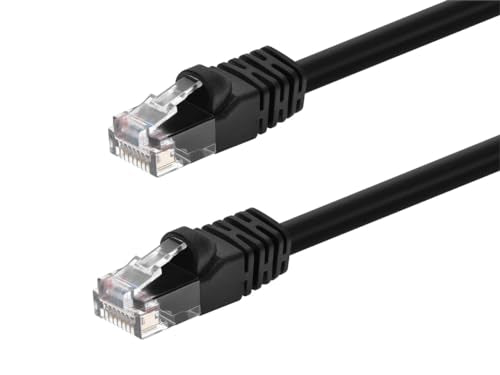Monoprice Cat5e 75ft Black Patch Cable UTP 24AWG 350MHz Pure Bare Copper Snagless RJ45 Fullboot Series Ethernet Cable