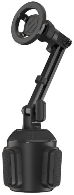 Scosche MagicMount Cup Holder Phone Mount with MagSafe, Adjustable Magnetic Car Mount with Stable Base and Flexible Arm, Compatible with PopSockets