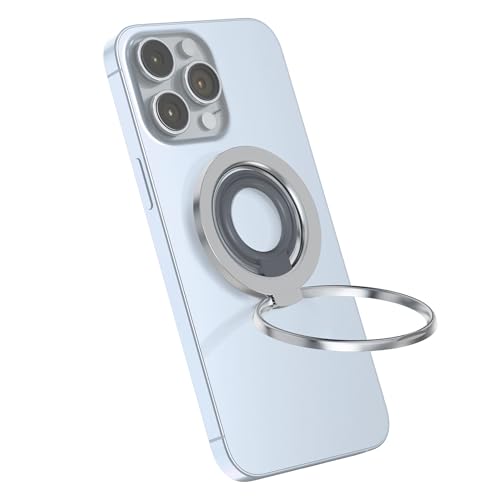 [Silicone Ring] 2025 Unrivaled Stability for MagSafe Phone Grip, Magnetic Phone Ring Holder, Compatible with MagSafe Kickstand Magnetic for iPhone 16