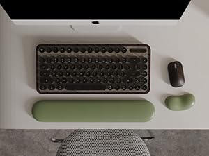 Ergonomic Wrist Rest Set for Keyboard and Mouse | Cooling Gel & Slow-Rebound Memory Foam Palm Support Pad | Luxe Leather, Minimalist, Non-Slip PU Base