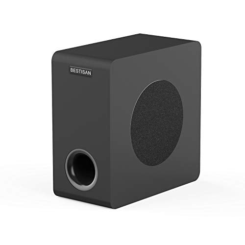 BESTISAN Powered Subwoofer, 6.5'' Side Firing Home Audio Sub, Deep Bass Response Subwoofers, Easy Setup with Home Theater Systems, TV, Speakers, RCA
