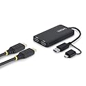 StarTech USB-A & USB-C to Dual HDMI Adapter for Mac (M1/M2/M3/M4/M5), Windows & ChromeOS, Extended Dual Monitor Display, 4K30 + 1080p Output