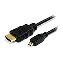 Micro HDMI to HDMI Cable, Supports Ethernet, 3D, 4K Audio Return, 6 Feet