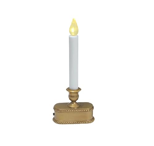 Noma/Inliten Sylvania V1533-88 Christmas Battery-op Led 1-light Candolier W/sensor, Gold, 9"