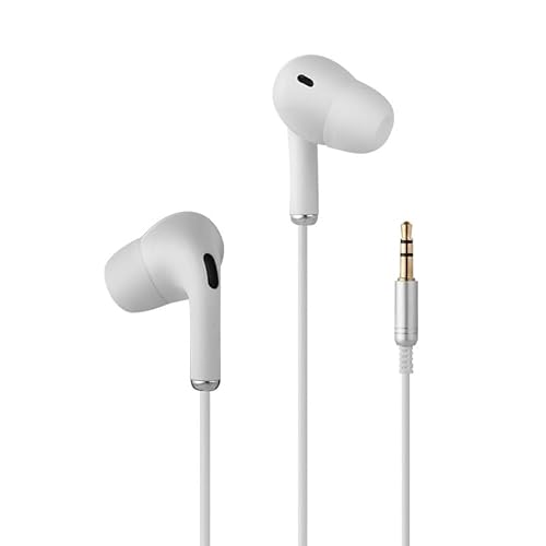 Accessonico Long Wired Headphones Earbuds Cord Earphones for TV PC (10FT 3 Meter) Extra Cable in-Ear for 3.5mm Audio Output Stereo 3 Pole Headset