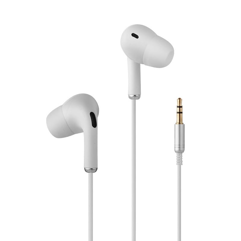Accessonico Long Wired Headphones Earbuds Cord Earphones for TV PC (10FT 3 Meter) Extra Cable in-Ear for 3.5mm Audio Output Stereo 3 Pole Headset